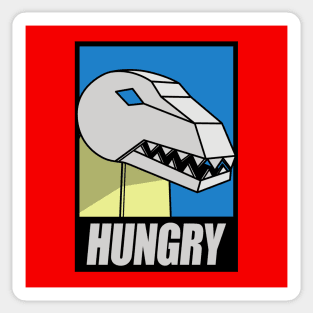 Funny Alien Dinosaur Robot Hungry 80's G1 Robot Cartoon Meme Sticker